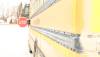 ALEX LAMBERT THE CARILLON An SRSD school bus extends its stop sign to halt drivers so it can safely drop children off. Transport Canada is mandating cameras around buses for all new school buses by late 2027.