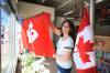 Ruth Bonneville / Free Press
                                Local - Elbows Up Flag Photo of Samantha Hobson - salesperson at the Flag Shop on Osborne. Her husband Mathew Hobson recently designed the Elbows Up flag that they have on display in the window of their family’s shop. This is for an intern story. April 7th 2025