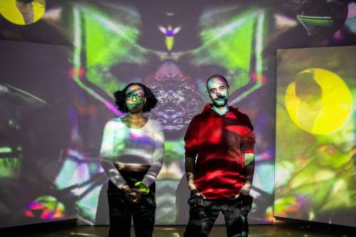 photos by MIKAELA MACKENZIE / FREE PRESS
                                Video Pool&rsquo;s artists-in-residence Mahlet Cuff (left) and Evan Tremblay. The pair&rsquo;s two-person exhibit, World Building as Radical Imagination, opened last week.