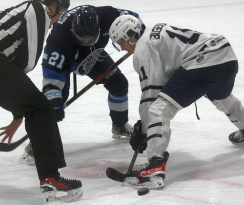Cassidy Dankochik Photo
                                Gabriel Bugeaud (right) has three goals and six assists for the Dauphin Kings during this season’s MJHL playoffs.
