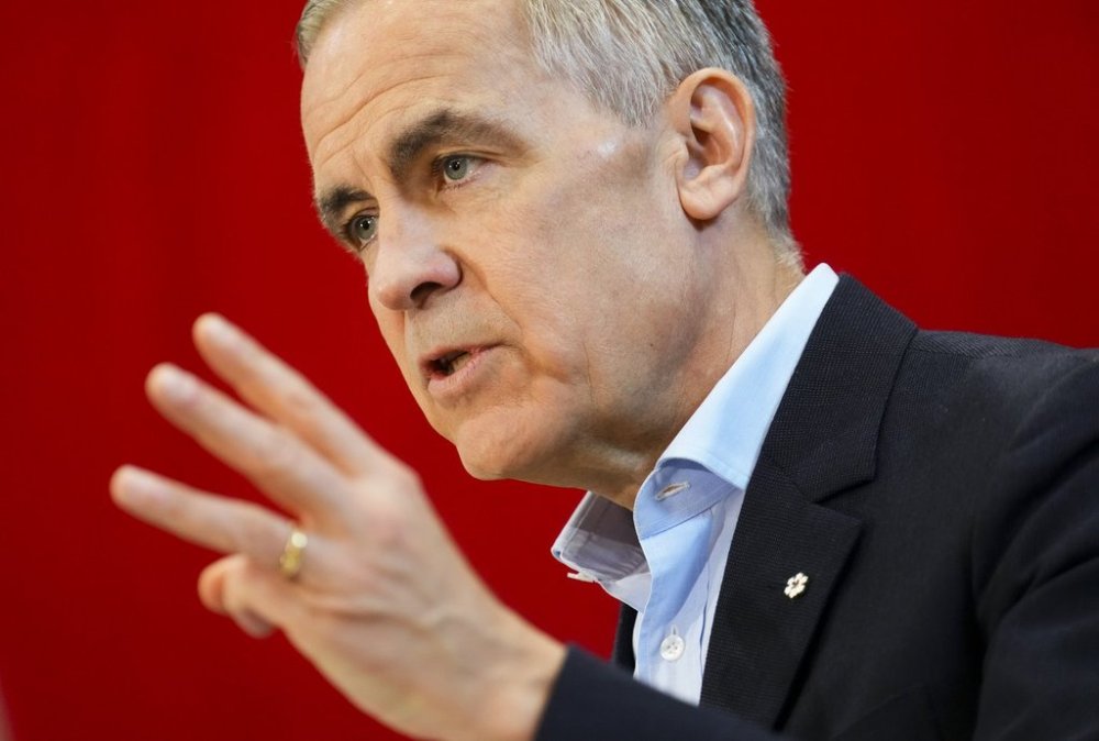 Liberal Leader Mark Carney responds to media questions following an announcement at AMPCO Manufacturers in Coquitlam, B.C., on Thursday, April 24, 2025. THE CANADIAN PRESS/Sean Kilpatrick