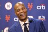 FILE - New York Mets former outfielder Darryl Strawberry answers questions from reporters before number retirement ceremony at Citified. Saturday, June 1, 2024, in New York. (AP Photo/Noah K. Murray, File)