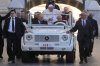 Pope Francis arrives on the popemobile to meet with members of the Comunione e Liberazione (Communion and Liberation) Catholic lay movement in St. Peter's Square at the Vatican, Oct.15, 2022. (AP Photo/Gregorio Borgia)