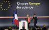 French President Emmanuel Macron and European Commission President Ursula Von der Leyen attend the 