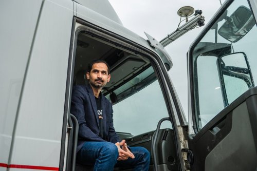 Raghavender Sahdev, CEO of NuPort Robotics, is pictured at a Canadian Tire distribution centre in Bolton, Ont., on Friday, April 18, 2025. THE CANADIAN PRESS/Laura Proctor
