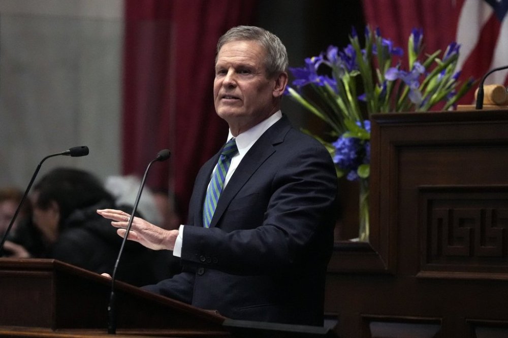 FILE - Governor Bill Lee delivers his State of the State address Monday, Feb. 10, 2025, in Nashville, Tenn. (AP Photo/Mark Humphrey, File)