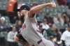Boston Red Sox starting pitcher Garrett Crochet throws against the Chicago White Sox during the first inning of a baseball game in Chicago, Sunday, April 13, 2025. (AP Photo/Nam Y. Huh)