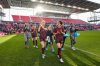AFC Toronto midfielder Victoria Pickett (94) and midfielder Aoi Kizaki (13) greet fans after Northern Super League soccer action against Montreal Roses FC in Toronto on Saturday, April 19, 2025. THE CANADIAN PRESS/Arlyn McAdorey