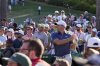 Rory McIlroy, of Northern Ireland, watches his tee shot on the 17th hole during the final round at the Masters golf tournament, Sunday, April 13, 2025, in Augusta, Ga. (AP Photo/Julia Demaree Nikhinson)