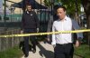 Vancouver Mayor Ken Sim (right) and Vancouver police acting Chief Steve Rai leave after visiting the scene Sunday where a vehicle drove into a crowd at a street festival on Saturday evening in Vancouver. THE CANADIAN PRESS/Rich Lam