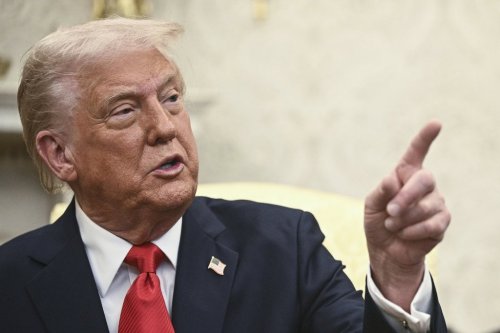 President Donald Trump speaks during a meeting with El Salvador's President Nayib Bukele in the Oval Office of the White House in Washington, Monday, April 14, 2025. THE CANADIAN PRESS/Pool via AP