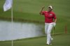 Haeran Ryu, of South Korea, reacts to her putt on the nineth green during the third round of the Chevron Championship LPGA golf tournament Saturday, April 26, 2025, in The Woodlands, Texas. (AP Photo/Ashley Landis)