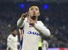 Chelsea's Jadon Sancho celebrates after scoring the opening goal during the Conference League semi-final first leg soccer match between Djurgardens IF and Chelsea FC in Stockholm, Sweden, Thursday, May 1, 2025. (Jonas Ekstroemer/TT News Agency via AP)