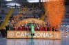 Captain Lea Palacio-Tellier holds up the trophy as Canada celebrates winning the inaugural CONCACAF W Futsal Championship, in Guatemala City, Guatemala, in a May 4, 2025, handout photo. THE CANADIAN PRESS/HO-CONCACAF, Victor Straffon, *MANDATORY CREDIT*