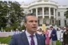 Defense Secretary Pete Hegseth speaks on the South Lawn of the White House before President Donald Trump and first lady Melania Trump participate in the White House Easter Egg Roll Monday, April 21, 2025, in Washington. (AP Photo/Alex Brandon)