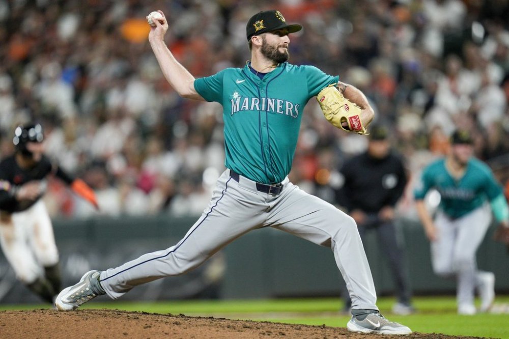 FILE - Seattle Mariners relief pitcher Cody Bolton throws during the sixth inning of a baseball game against the Baltimore Orioles, Friday, May 17, 2024, in Baltimore. (AP Photo/Jess Rapfogel, File)