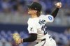 Miami Marlins starting pitcher Max Meyer (23) throws during the fourth inning of a baseball game against the Cincinnati Reds, Monday, April 21, 2025, in Miami. (AP Photo/Lynne Sladky)