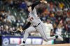 Detroit Tigers pitcher Tarik Skubal throws to the Milwaukee Brewers during the first inning of a baseball game Monday, April 14, 2025, in Milwaukee. (AP Photo/Jeffrey Phelps)