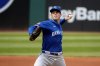 Kansas City Royals starting pitcher Cole Ragans delivers against the Cleveland Guardians during the first inning of a baseball game in Cleveland, Sunday, April 13, 2025. (AP Photo/Phil Long)