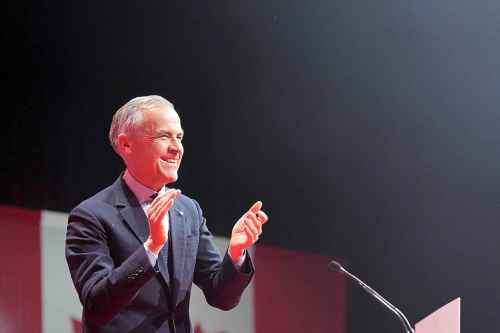 Canadian Prime Minister Mark Carney arrives to address supporters at his campaign headquarters on election night in Ottawa, Tuesday, April 29, 2025. THE CANADIAN PRESS/Nathan Denette