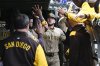 San Diego Padres' Jackson Merrill celebrates in the dugout after hitting a two-run home run during the fourth inning of a baseball game against the Chicago Cubs, Sunday, April 6, 2025, in Chicago. (AP Photo/Matt Marton)