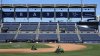 Tampa Bay Rays grounds crew members prepare the field at George M. Steinbrenner Field during a stadium tour Wednesday, March 26, 2025, in Tampa, Fla. (AP Photo/Chris O'Meara)