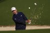 Nick Taylor, of Canada, hits from the bunker on the second hole during the second round at the Masters golf tournament, Friday, April 11, 2025, in Augusta, Ga. (AP Photo/Ashley Landis)