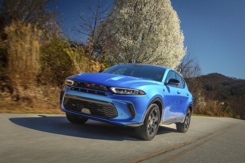 This photo provided by Dodge shows the 2025 Hornet small SUV. It's a great pick if you want a performance SUV on a limited budget. (Courtesy of Stellantis via AP)