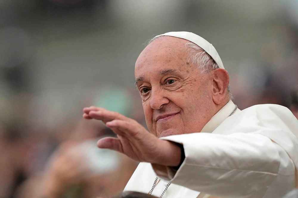 Pope Francis arrives for his weekly general audience in St. Peter's Square, at the Vatican, Wednesday, Oct. 23, 2024. (AP Photo/Andrew Medichini)