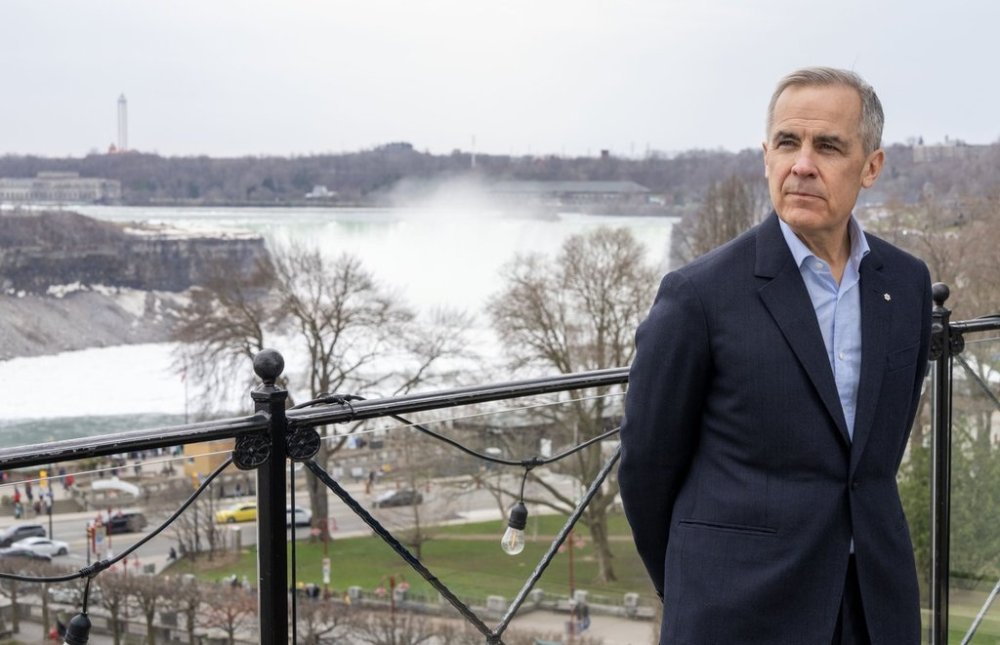 Liberal Leader Mark Carney makes an announcement during a federal election campaign stop in Niagara Falls, Ont., on Friday, April 18, 2025. THE CANADIAN PRESS/Christinne Muschi