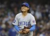 Chicago Cubs starting pitcher Shota Imanaga prepares to pitch against the Milwaukee Brewers during the first inning of a baseball game, Sunday, May 4, 2025, in Milwaukee. (AP Photo/Jeffrey Phelps)