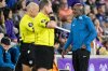 FILE - Chicago Red Stars head coach Lorne Donaldson, right, talks with referees on the sideline during an NWSL soccer match against the Orlando Pride, March 29, 2024, in Orlando, Fla. (AP Photo/Phelan M. Ebenhack, File)