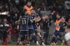 Tristan Blackmon of Canada's Vancouver Whitecaps (33) is congratulated after scoring his side's 2nd goal against Mexico's Pumas during a CONCACAF Champions Cup second leg quarterfinal soccer match in Mexico City, Wednesday, April 9, 2025. THE CANADIAN PRESS/AP, Eduardo Verdugo