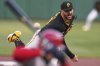 Pittsburgh Pirates pitcher Paul Skenes delivers during the first inning of a baseball game against the St. Louis Cardinals in Pittsburgh, Tuesday, April 8, 2025. (AP Photo/Gene J. Puskar)