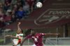 Torino's Ali Dembele, right, and Venezia's Ridgeciano Haps battle for a header during the Serie A soccer match between FC Torino and Venezia at the Olympic Stadium in Turin, Italy, Friday, May 2, 2025. (Spada/LaPresse via AP)