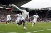 Leeds United's Wilfried Gnonto celebrates scoring their side's second goal of the game during a Sky Bet Championship soccer match against Swansea City, Saturday, March 29, 2025, at Elland Road in Leeds, England. (Martin Rickett/PA via AP)
