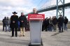 Firefighters in Windsor, Ont., are responding to a fire at a recreation centre that serves as a polling station in the federal election, forcing voters to head to a new location to cast their ballot. Liberal Leader Mark Carney speaks during a campaign stop at the Ambassador Bridge in Windsor, Ont., on Wednesday, March 26, 2025. THE CANADIAN PRESS/Frank Gunn