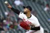 Minnesota Twins pitcher Pablo López (49) throws to the Baltimore Orioles during the first inning of a baseball game Tuesday, May 6, 2025, in Minneapolis, Minn. (AP Photo/Ellen Schmidt)