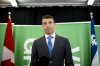 Green Party co-Leader Jonathan Pedneault holds a press conference in Montreal, Wednesday, April 16, 2025. THE CANADIAN PRESS/Christopher Katsarov