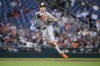 Baltimore Orioles shortstop Gunnar Henderson throws to first base to put out Washington Nationals' Keibert Ruiz during the fourth inning of a baseball game, Thursday, April 24, 2025, in Washington. (AP Photo/Nick Wass)