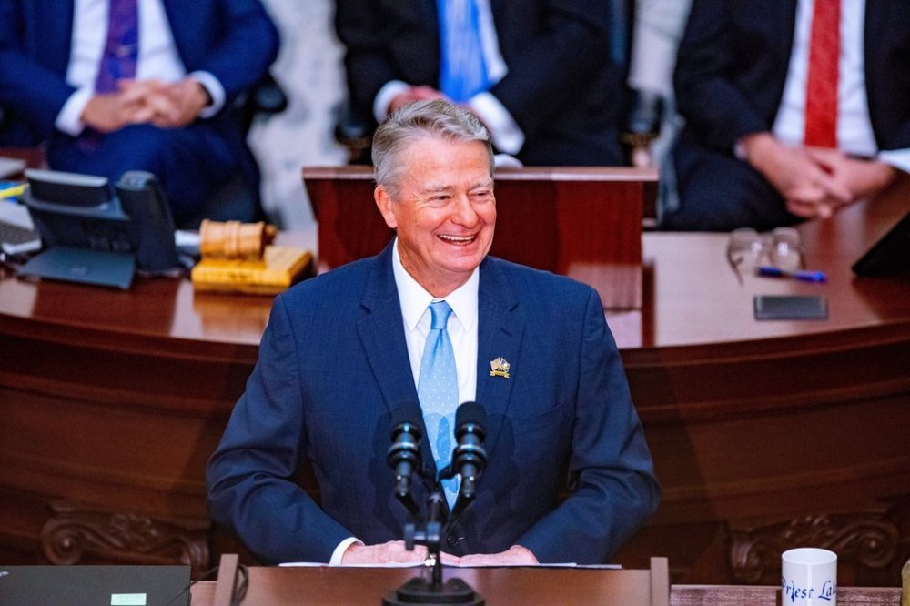 FILE - Idaho Gov. Brad Little delivers a State of the State address at the Idaho State Capitol, Jan. 9, 2023, in Boise, Idaho. (AP Photo/Kyle Green, file)