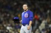 Chicago Cubs pitcher Justin Steele walks to the dugout after being taken out of the game by Cubs manager Craig Counsell against the Athletics in the seventh inning of a baseball game Tuesday, April 1, 2025, in West Sacramento, Calif. (AP Photo/Scott Marshall)