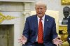 President Donald Trump speaks as he meets with Italy's Prime Minister Giorgia Meloni in the Oval Office of the White House in Washington on Thursday, April 17, 2025. THE CANADIAN PRESS/AP-Alex Brandon
