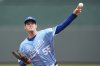 Kansas City Royals starting pitcher Cole Ragans throws during the first inning of the first game in a baseball doubleheader against the Colorado Rockies, Thursday, April 24, 2025, in Kansas City, Mo. (AP Photo/Charlie Riedel)