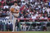 San Francisco Giants pitcher Landen Roupp prepares to throw to a Los Angeles Angels batter during the first inning of a baseball game in Anaheim, Calif., Saturday, April 19, 2025. (AP Photo/Jessie Alcheh)