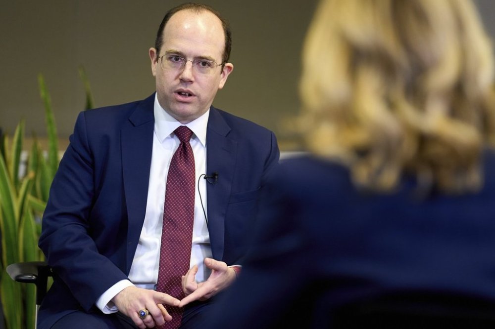 Michael Romano, former Jan. 6 prosecutor, speaks during an interview, Thursday, April 24, 2025, in Washington. (AP Photo/Jacquelyn Martin)