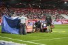 Heidenheim goalkeeper Kevin Müller is treated on the pitch for an injurey during the Bundesliga soccer match between FC Heidenheim and VfL Bochum at Voith-Arena. Heidenheim, Germany, Friday May 2, 2025. (Harry Langer/dpa via AP)