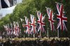 Members of the armed forces parade down The Mall, during the VE Day 80th anniversary parade, in London, Monday, May 5, 2025. (Henry Nicholls/Pool Photo via AP)