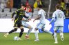 Columbus Crew forward Max Arfsten (27) tries to control the ball against CF Montréal defenders during the second half of an MLS game on April 5, 2025, in Columbus, Ohio. (AP Photo/Tanner Pearson)