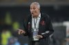 Flamengo's coach Tite gestures during a Copa Libertadores Group E soccer match against Colombia's Millonarios at El Campin stadium in Bogota, Colombia, Tuesday, April 2, 2024. (AP Photo/Fernando Vergara, File)